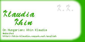 klaudia khin business card